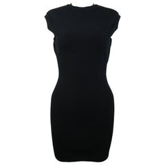 Azzedine Alaia Black Jersey Body Conscious Sleeveless Mini Dress 