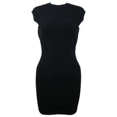 Azzedine Alaia Schwarzes Jersey Body Conscious ärmelloses Minikleid 