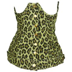 Jean Paul Gaultier Vintage Cheetah Print Boned Underbust Corset