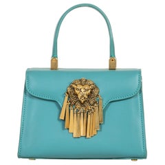 Light blue leather gold hardware shoulder handle bag NWOT
