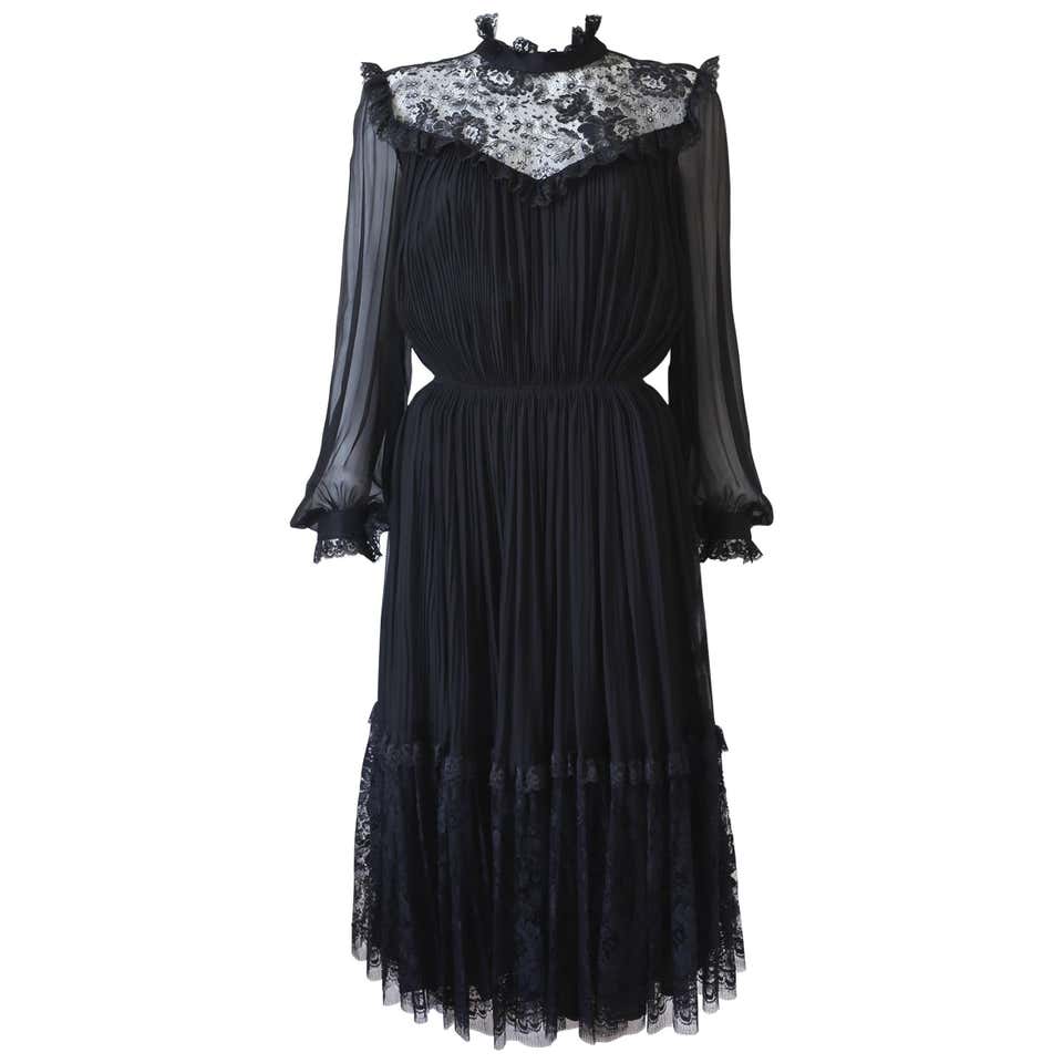 Hardy Amies Vintage Textured Metallic Flocked Organza Dress For Sale at ...