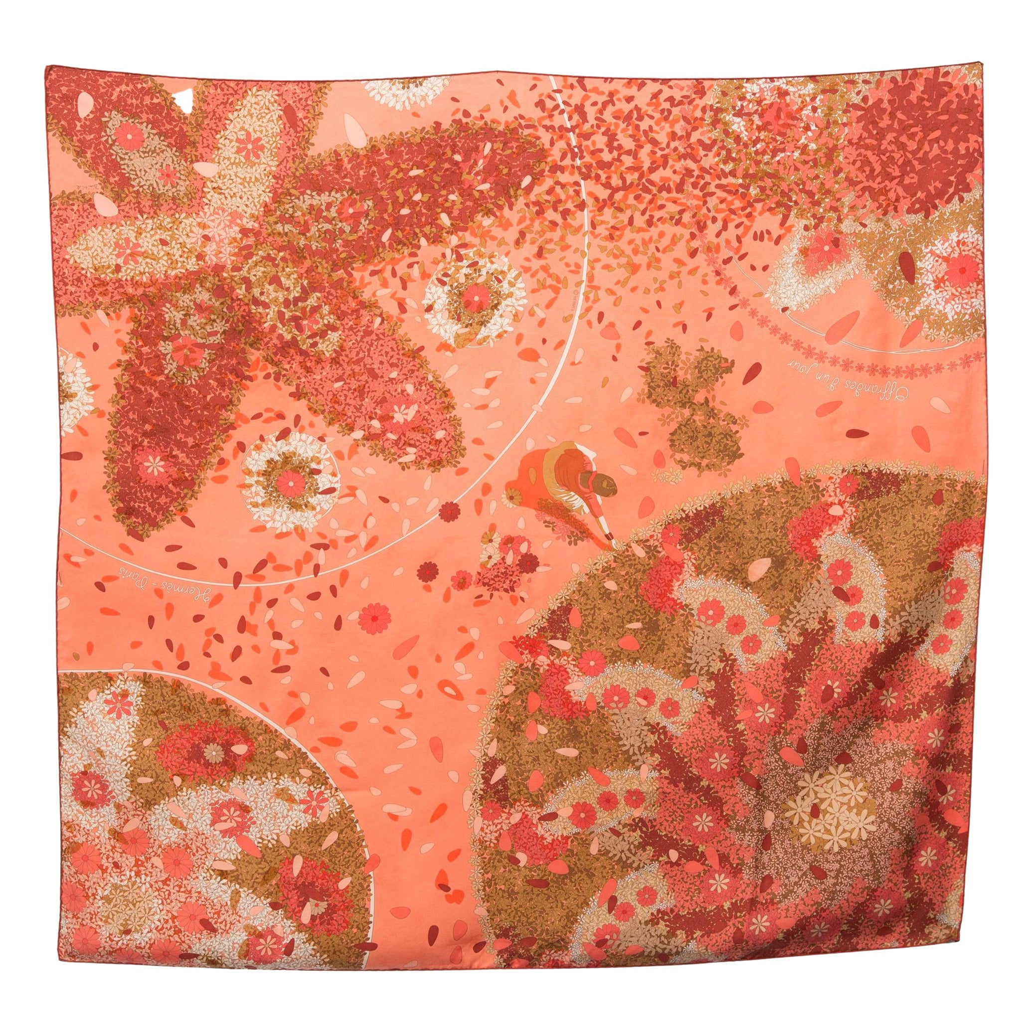 2008 Hermes Offrandes d Un Jour by D Rybaltchenko Silk Scarf For Sale