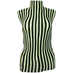 Issey Miyake Pleated Two Sides Colour Block Sleeveless Top 10