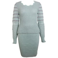 Christian Lacroix Mint Metallic Knitted Two Piece