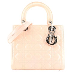 Christian Dior Lady Dior Bag Cannage Quilt Patent Medium