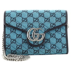 Gucci GG Marmont Kette Brieftasche Diagonale Gesteppte GG Canvas Mini