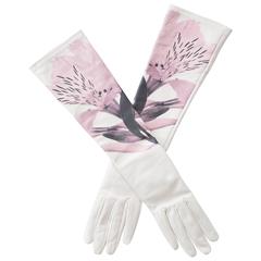 Raf Simons Christian Dior Ivory Printed Leather Gloves, Pre - Fall 2014