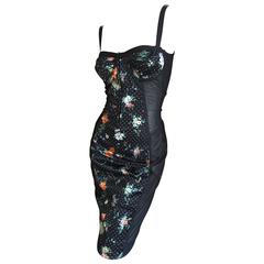 D&G Dolce 
Gabbana Floral Dress w Sheer Inserts