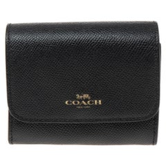 Coach Akkordeon-Kartentasche aus schwarzem Leder