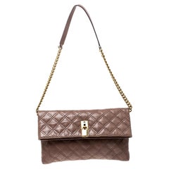 Marc Jacobs Brown Quilted Leather Eugenie Clutch