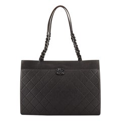 Chanel So Black Shopping Tote Quilted Caviar Large