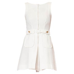 Vintage 1960S White Cotton Piqué Saks Fifth Ave Romper With Pockets