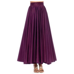 1970S Purple Silk Taffeta Evening Skirt In The Style Of YSL