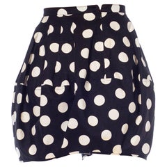 1990S Helene Berman Black & White Cotton/Elastane Polka Dot Bubble Skirt