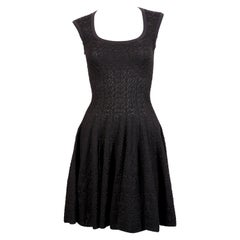 Vintage Azzedine Alaia black knit "Muguet" dress