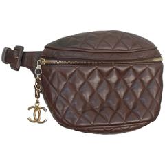 Chanel Retro Brown Quilted Lambskin Fanny Pack - GHW - Early 1980's