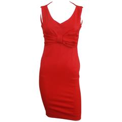 Valentino Techno Couture Red Sleeveless Dress with Bow - 4 
