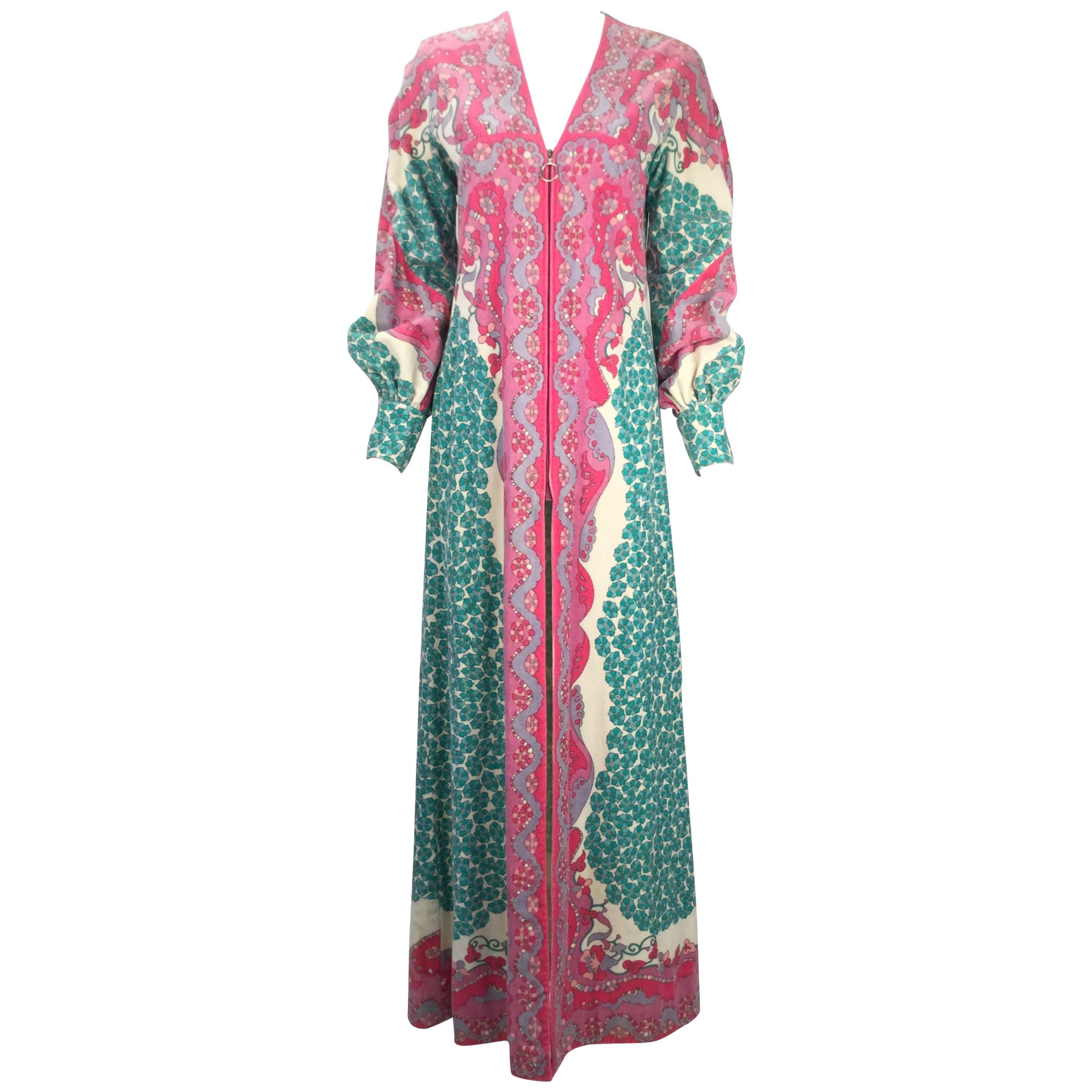 Emilio Pucci Terry Cloth Multicolor Caftan, 1960s 