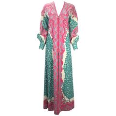 1960s Emilio Pucci Terry Cloth Multicolor Caftan 11