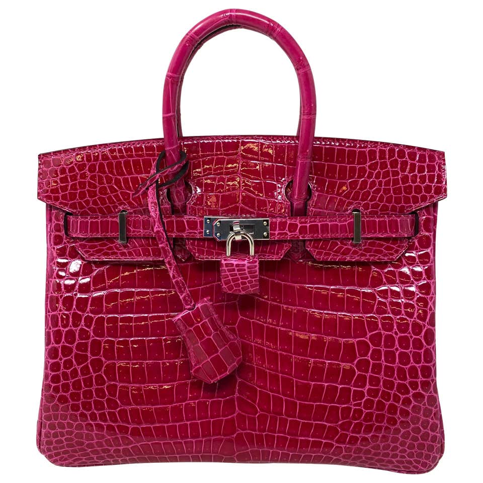 Hermes Bright Red Porosus Crocodile Birkin Bag 30 with Gold Hardware at ...