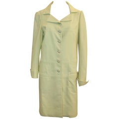 Chanel - Manteau 3/4 en cuir d'agneau chartreuse - 40 - 04C 