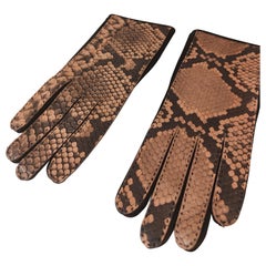 Yves Saint Laurent python skin gloves