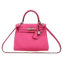 Hermès Magnolia Rosa Togo Kelly 25 cm