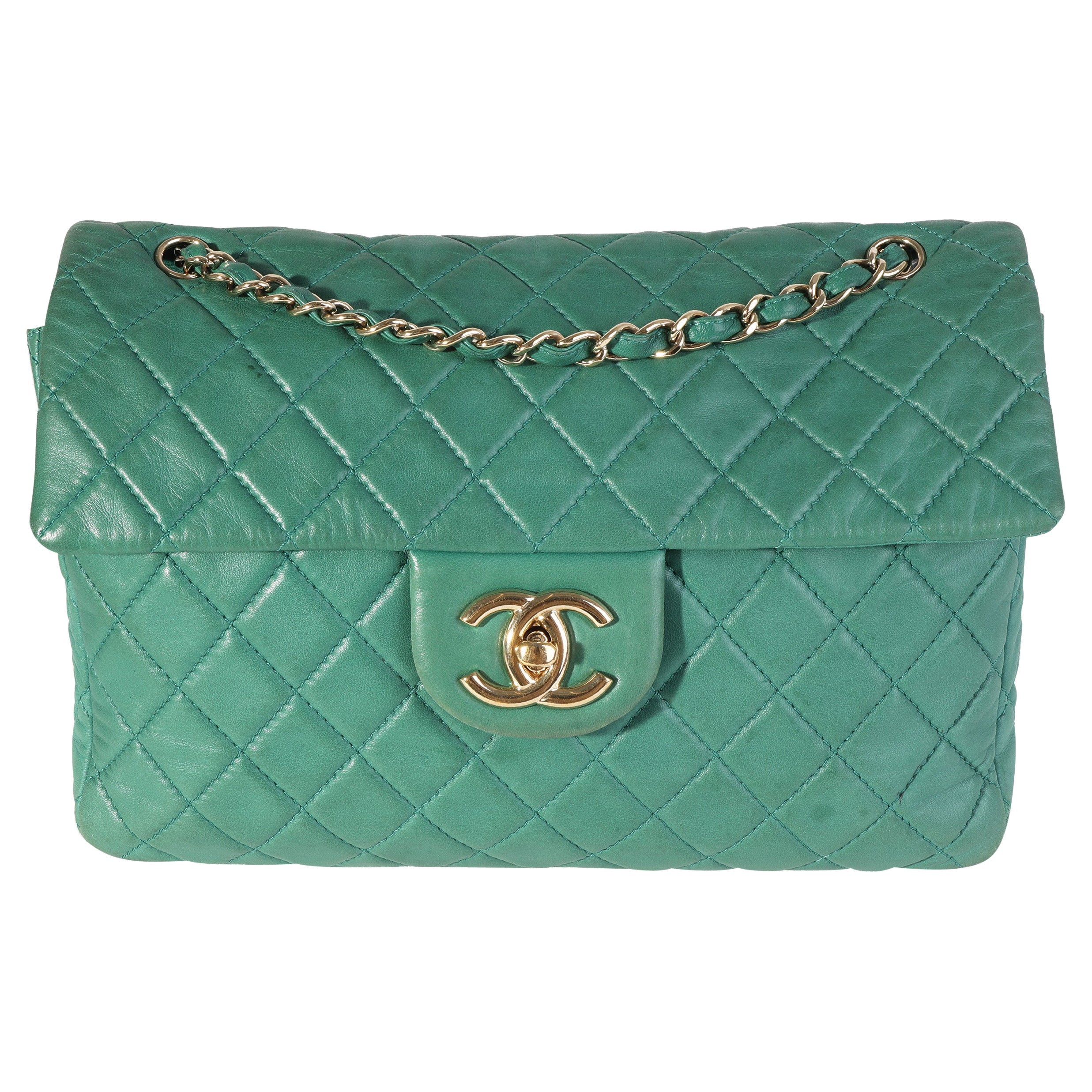 Chanel Shiny Emerald Green Alligator Medium Double Flap Bag at 1stDibs ...