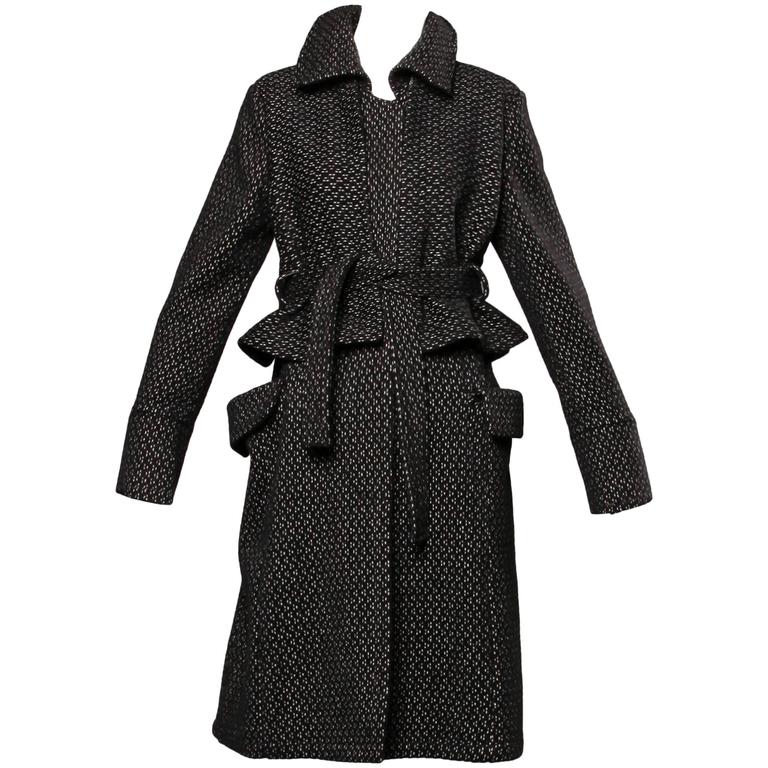 Gianfranco Ferre Soft Wool + Alpaca Avant Garde Coat with Cape Detail ...
