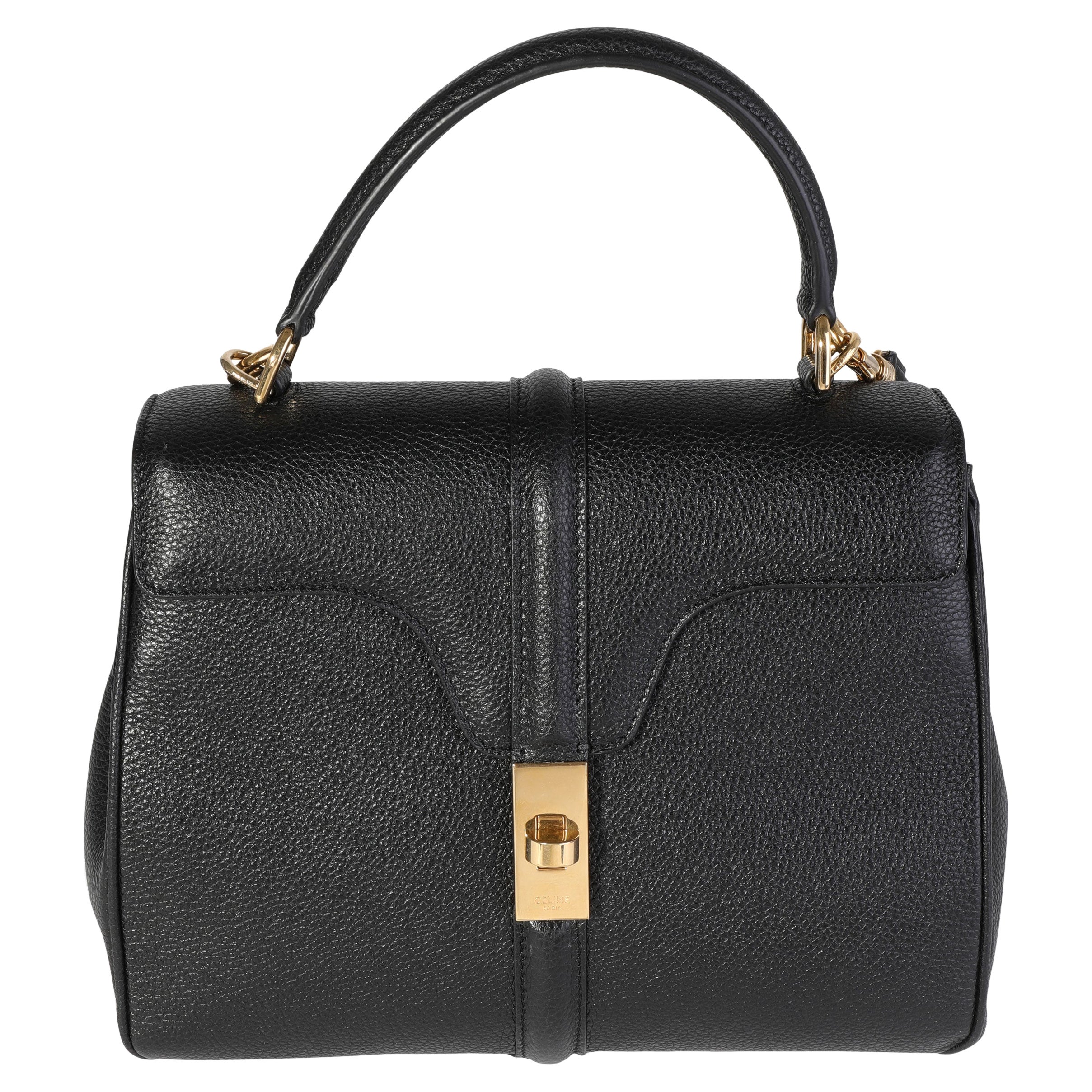 Celine Black Grained Calfskin 16 Bag