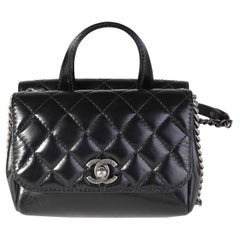 Chanel Black Aged Calfskin Small Pilot Essentials Flap Bag