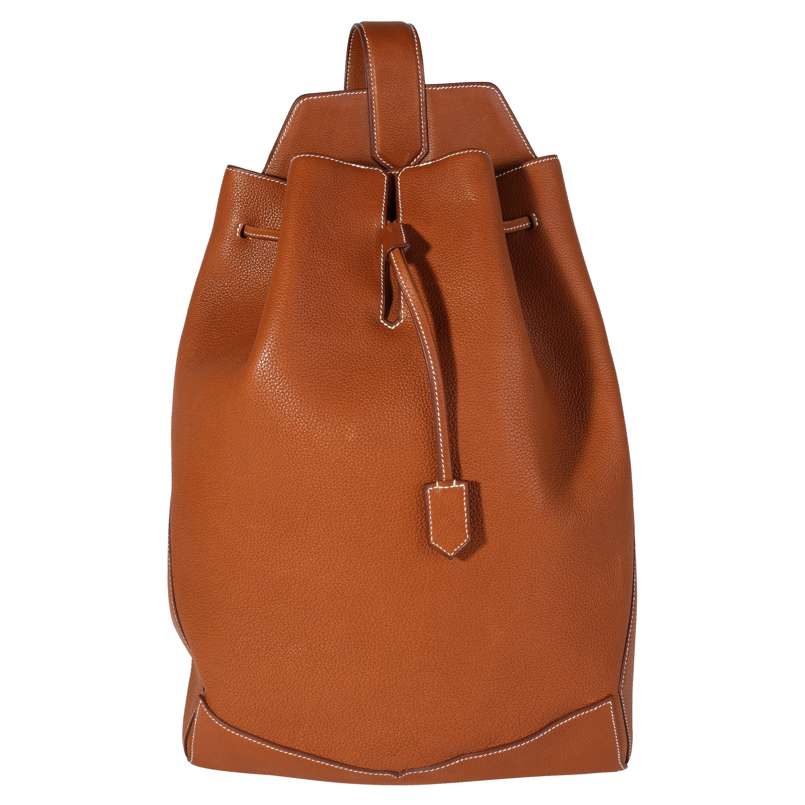 HERMES Natural Barenia Faubourg Hac A Dos PM Backpack Fauve 1303175