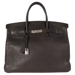 Hermès Chocolat Clémence Birkin 40 PHW