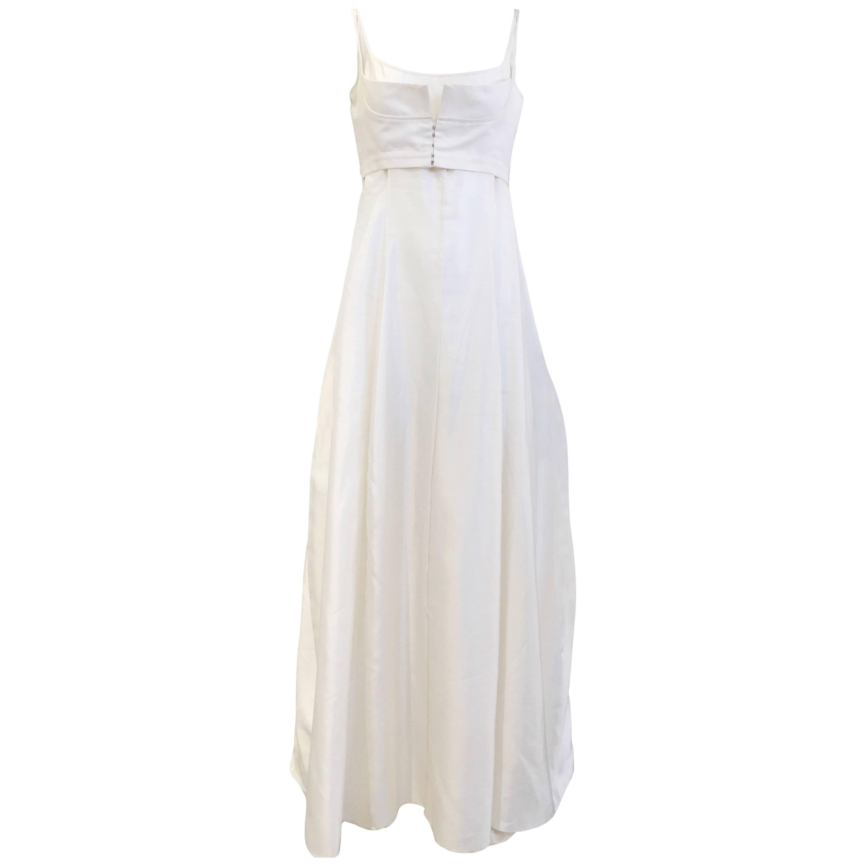  Narciso Rodriguez off white silk gown 