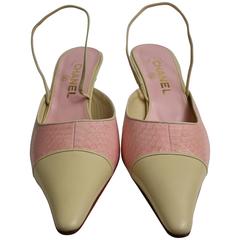 Chanel Two Tones Pointy Toe Sandals Pumps 4