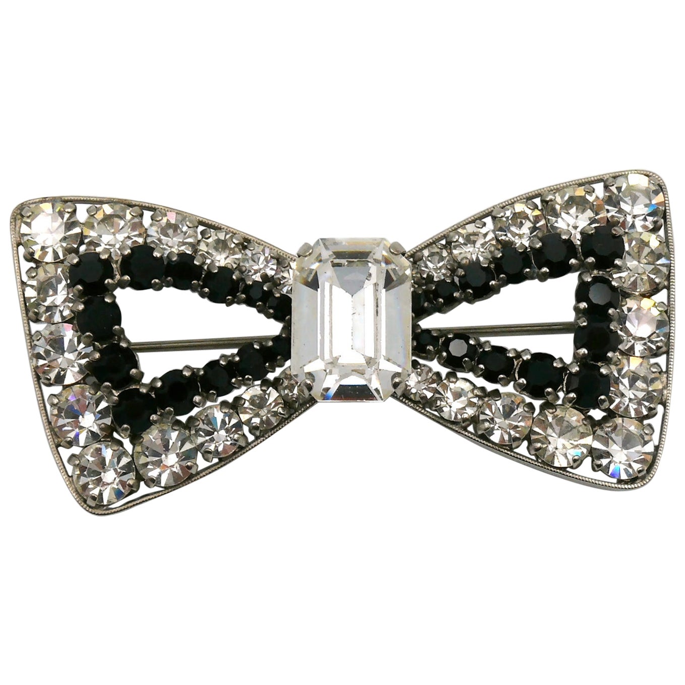 Yves Saint Laurent YSL Vintage Jewelled Bow Brooch For Sale