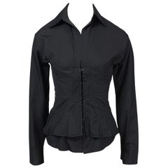 2001 Iconic Vintage Tom Ford for Gucci black corset shirt