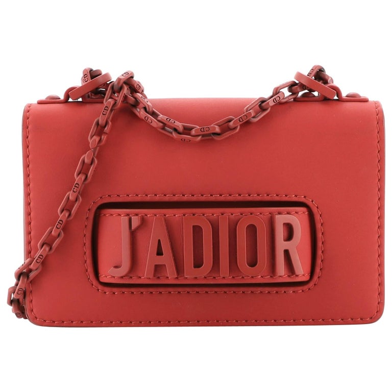 Christian Dior Calfskin J'ADIOR Chain Flap Bag Red
