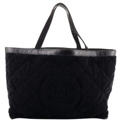 Chanel CC Beach Tote Quilted Terry Cloth Large