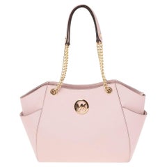 MICHAEL Michael Kors Rosa Saffiano Leder Jet Set Reisetasche mit Kette