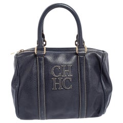 Carolina Herrera Bolso Andy Boston de piel azul marino