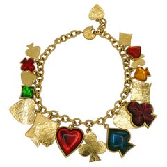 Yves Saint Laurent YSL by Robert Goossens Vintage Spielkarten-Charm-Halskette