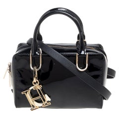 CH Carolina Herrera Black Patent Leather Crossbody Bag