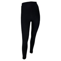 S/S 1992 Gianni Versace Couture Pantalón elástico de canalé de talle alto