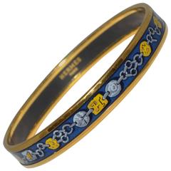 Hermes Paris Print Enamel Bangle Large Size 70