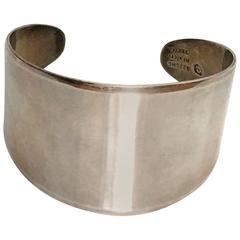Vintage Modern Taxco Mexico Sterling Silver 1970s Cuff Bracelet.