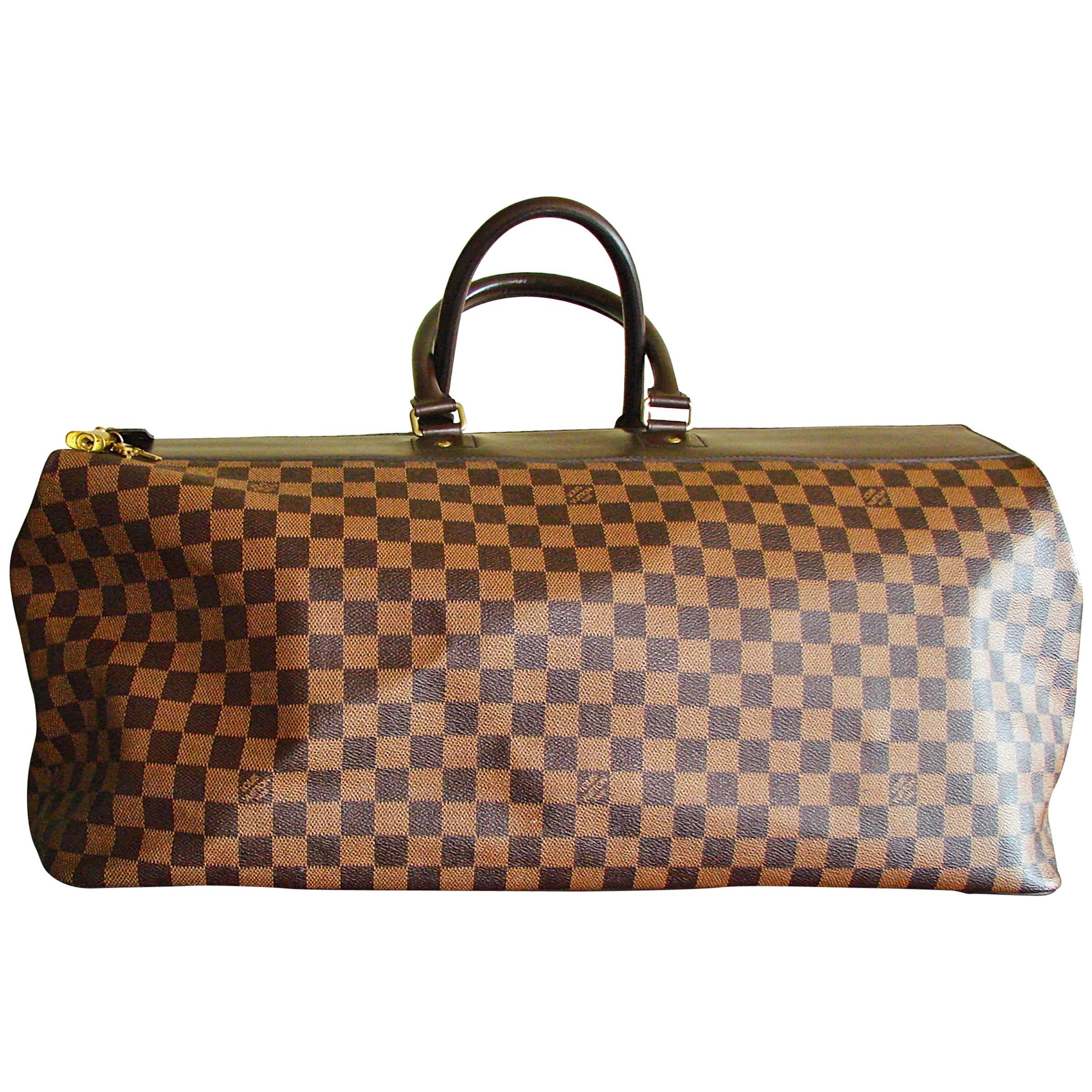 Louis Vuitton Damier Ebene Greenwich GM Soft Luggage Travel Bag Duffel 2004