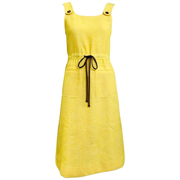 yellow wool dress