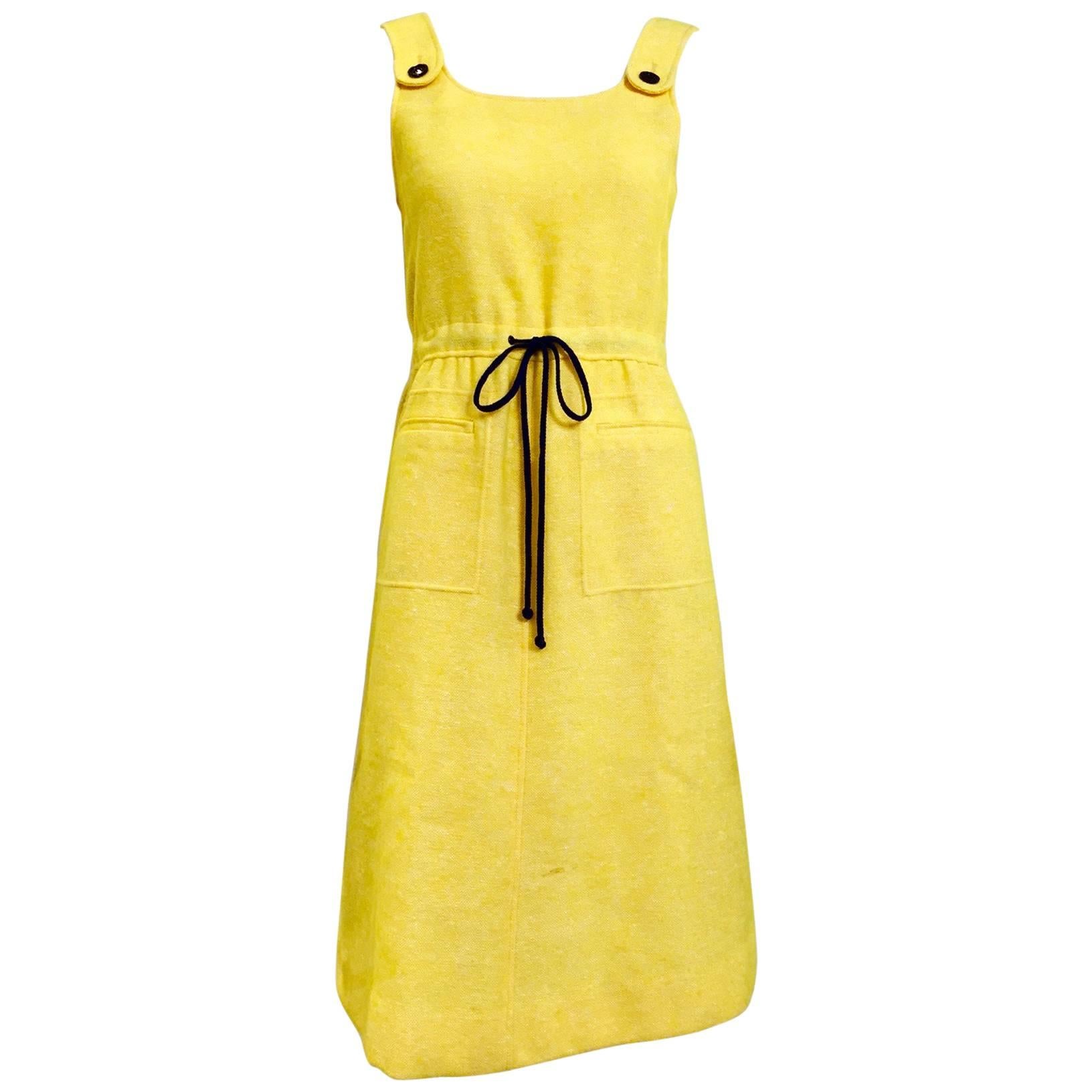 60s Courreges yellow wool dress at 1stDibs