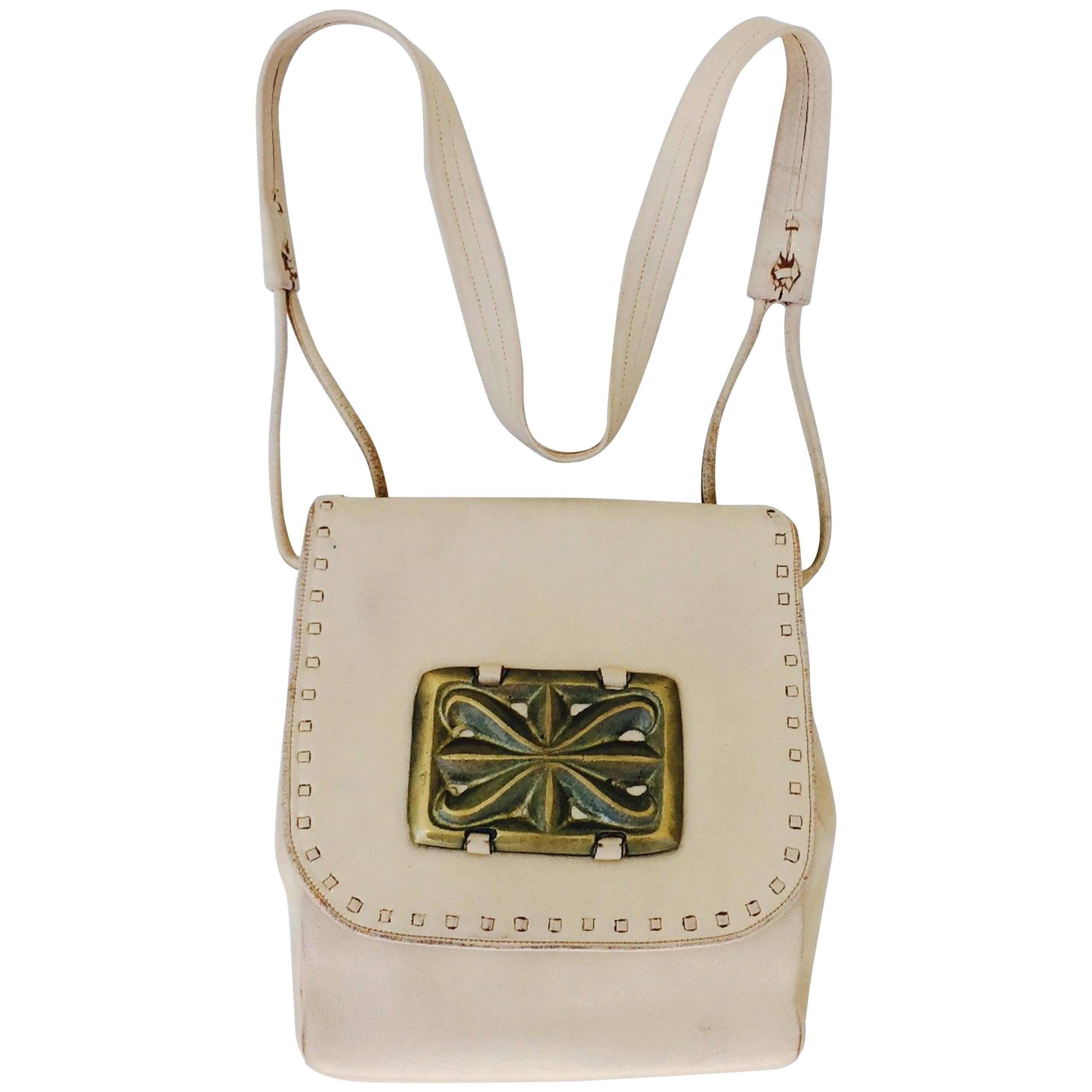 Lloyd Kiva and Charles Loloma Mid-Cenutry Southwest Leather Shoulder Bag, 1950s